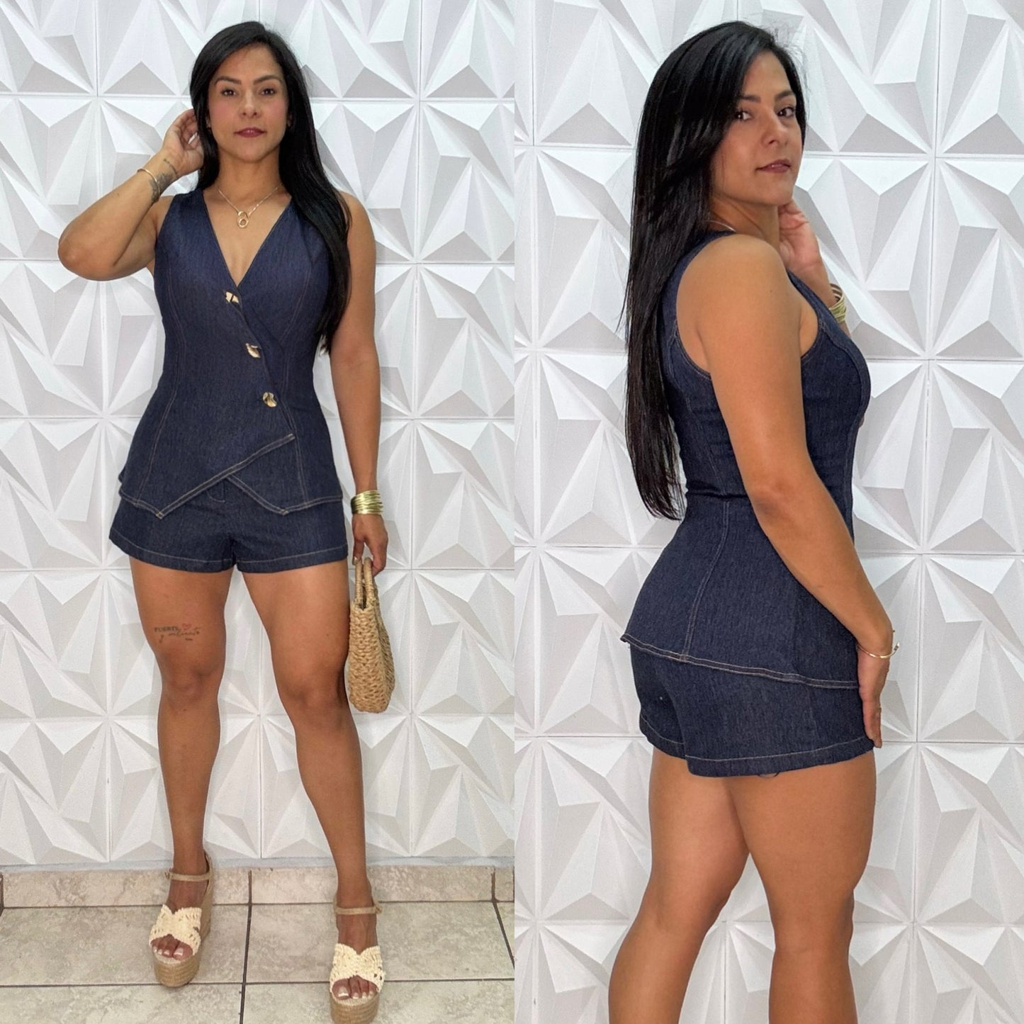 Denim Romper