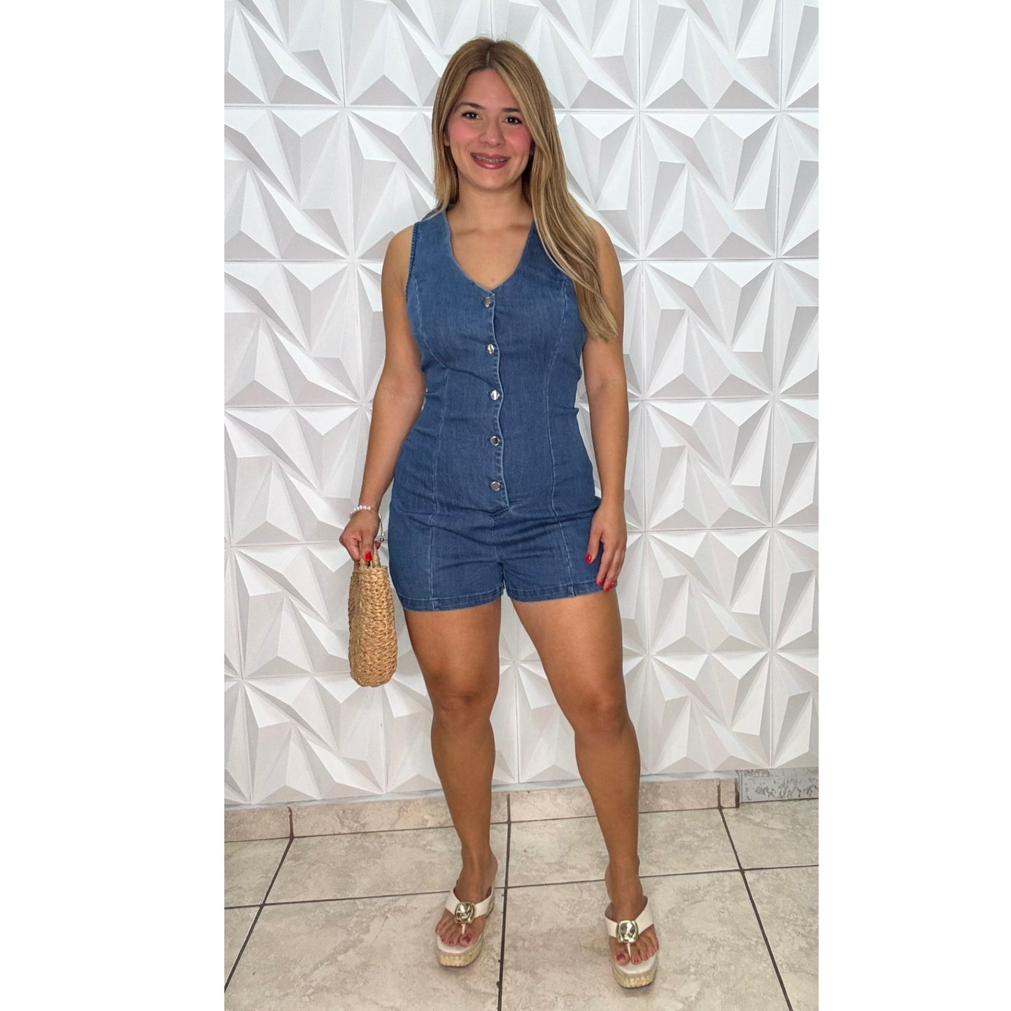 Medium Denim Romper