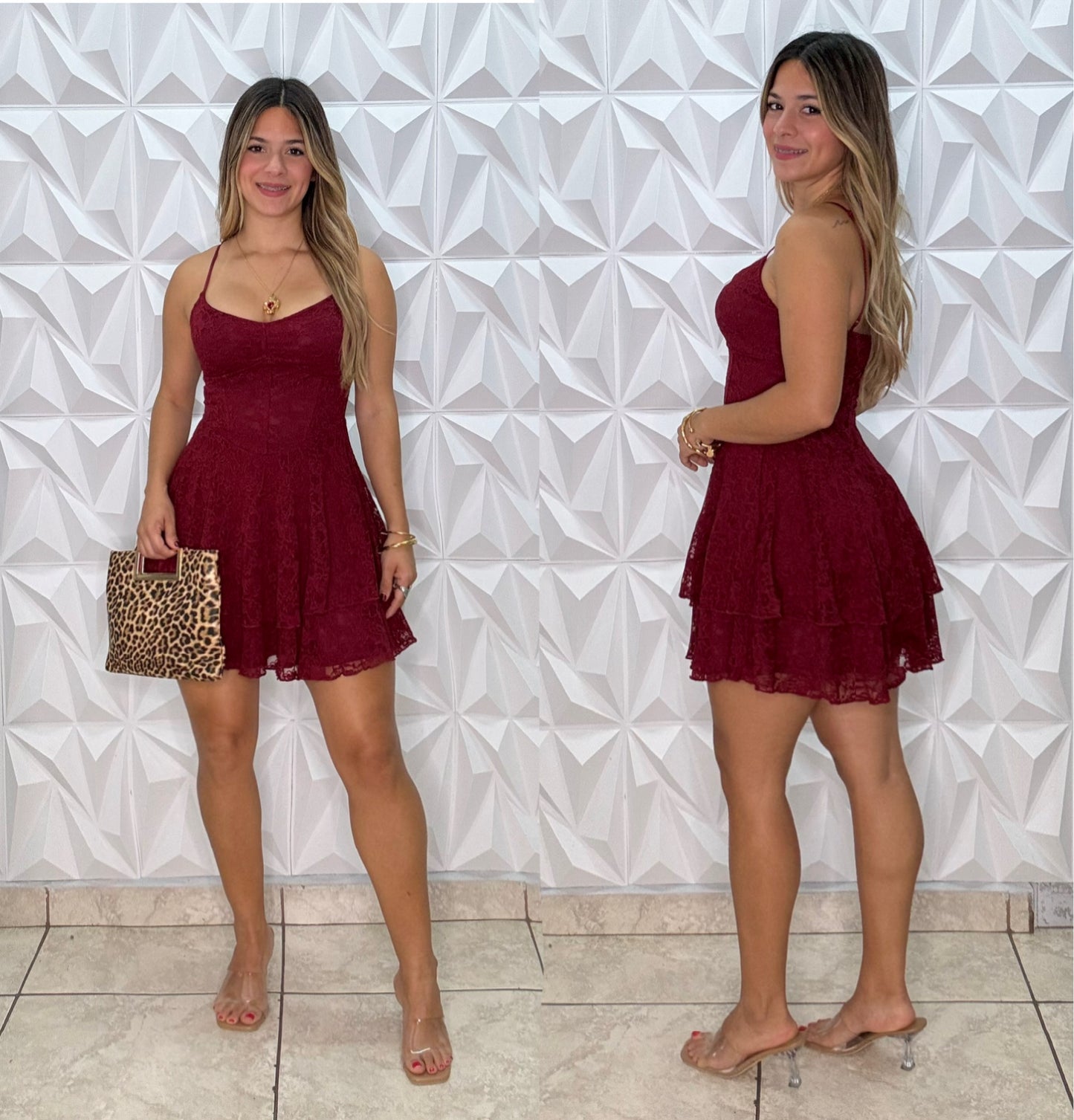 Lace Dress Burgundy