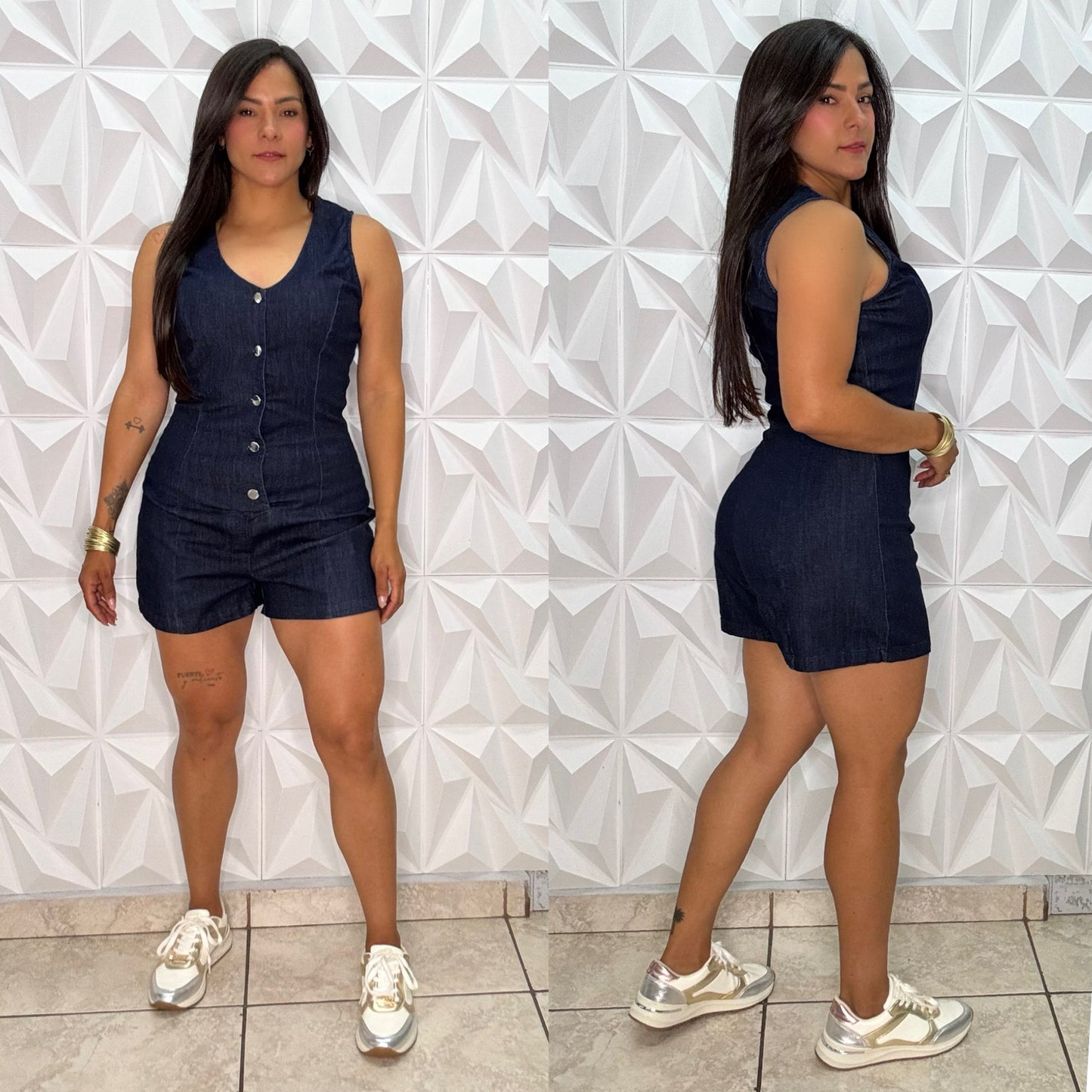 Dark Denim Romper