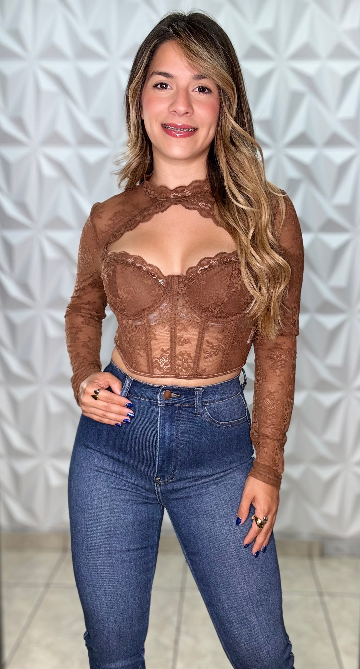 Top bustier de encaje Niky