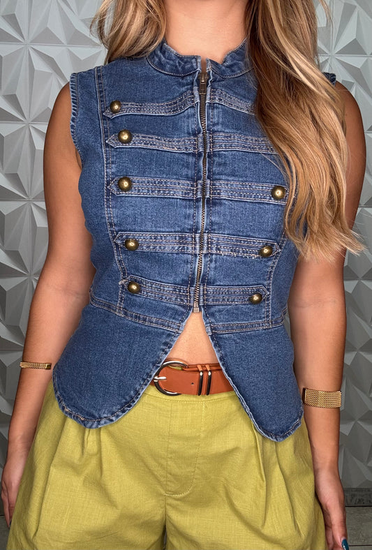 Reorden ‼️ Napoleon Denim Top/ Disponible el 15 de Septiembre