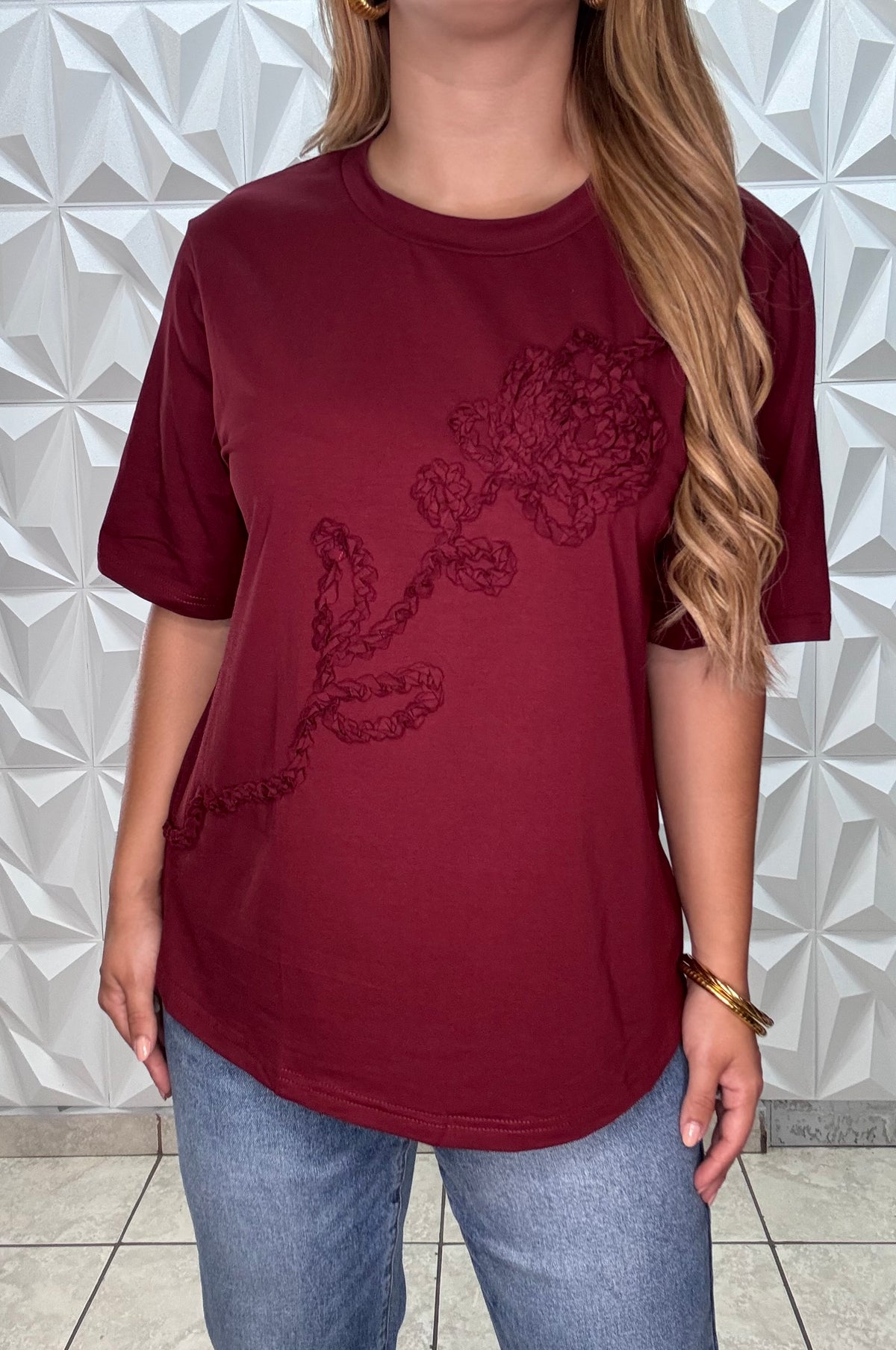 Top color Vino (detalles al relieve)