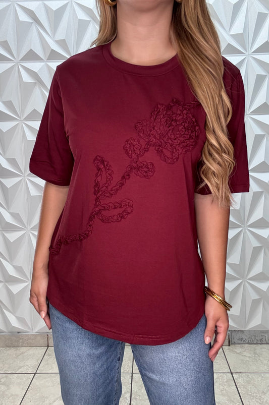 Top color Vino (detalles al relieve)