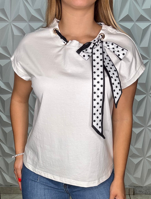 White Polka T-shirt