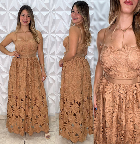 Camel Crochet Dress