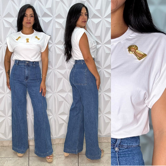 White keyhole T-shirt