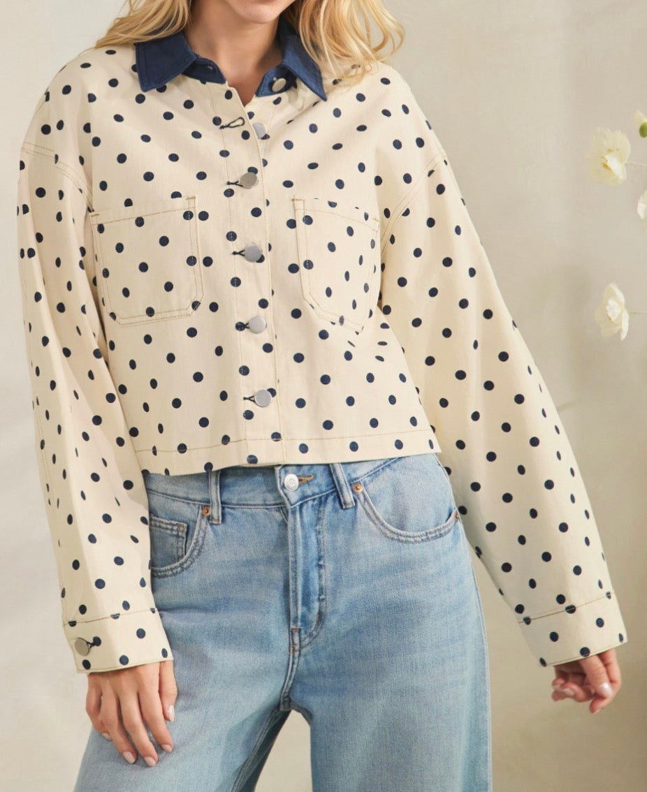Polka dot Denim Jacket / Pre orden Disponible el 9 de Septiembre ‼️