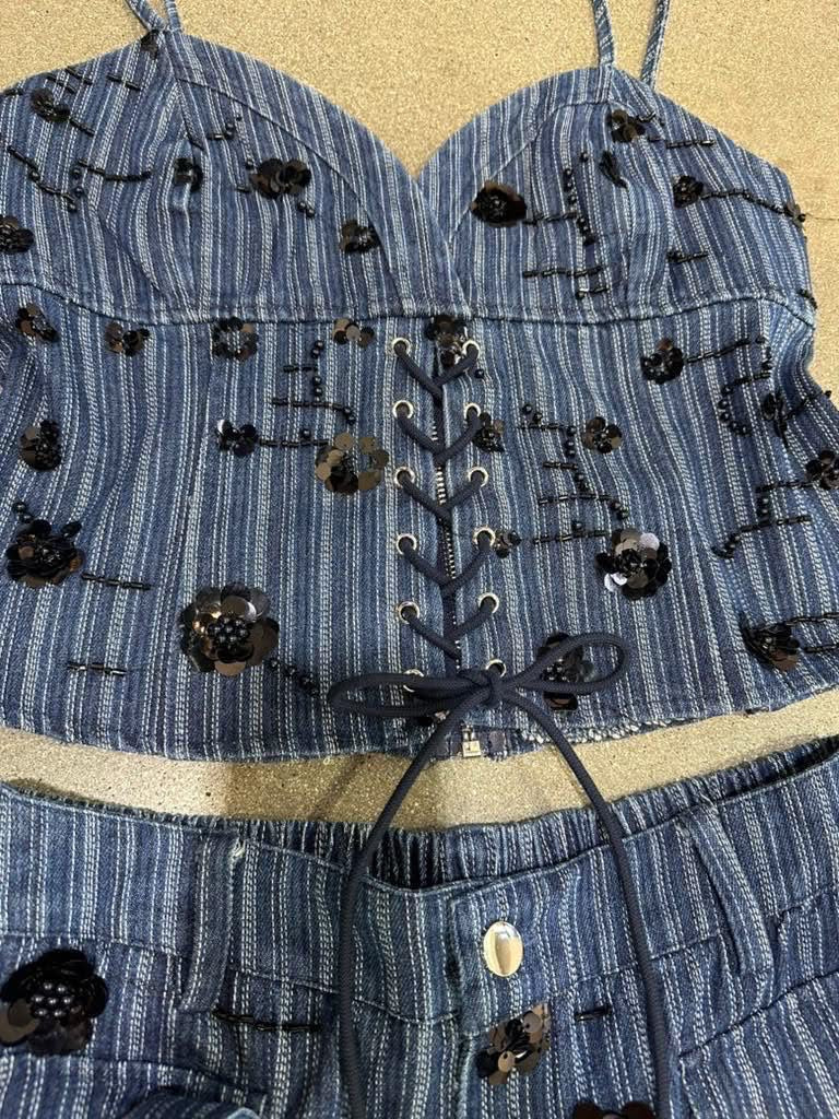Valentina Denim Set (bordado)/ Llega 22 Sept