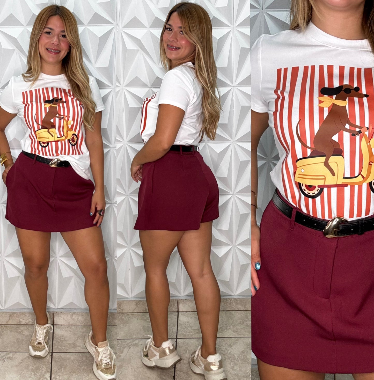 Wine Skort (Incluye correa)