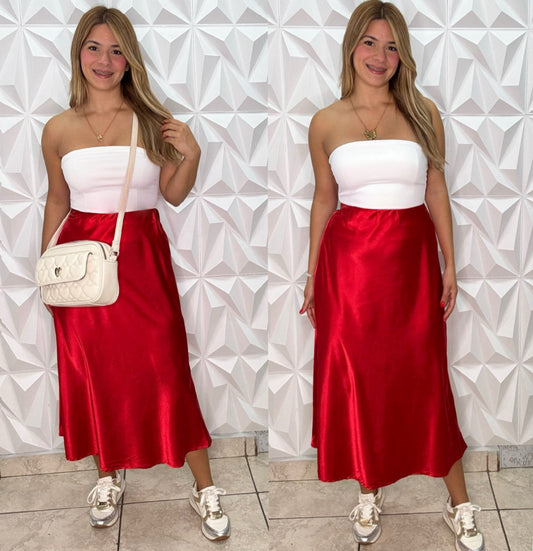 Drew Satin Skirt