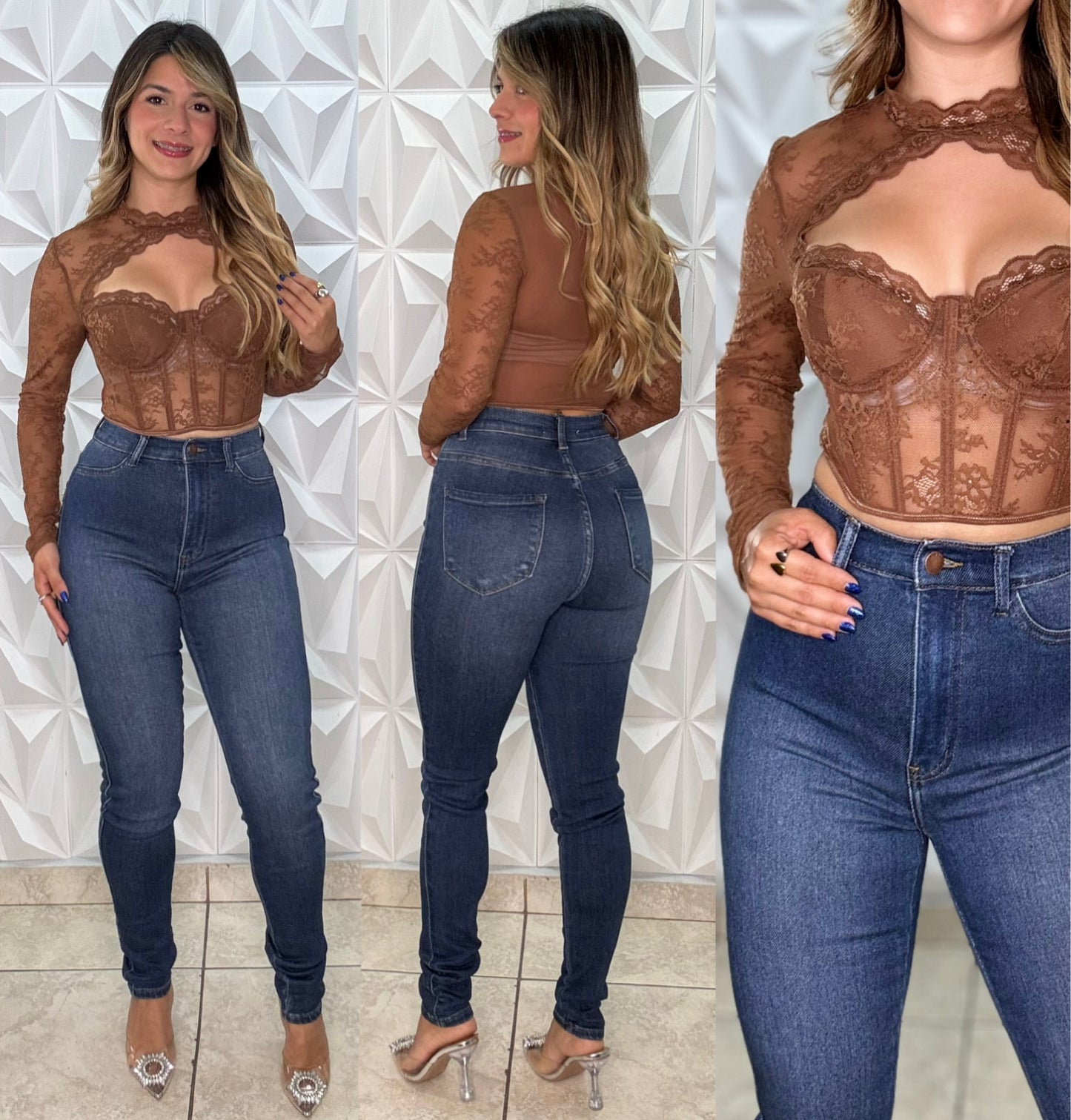 Top bustier de encaje Niky