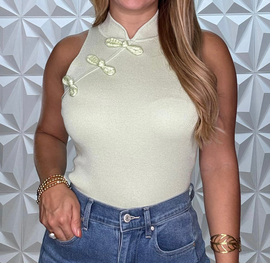 Sage Oriental Top