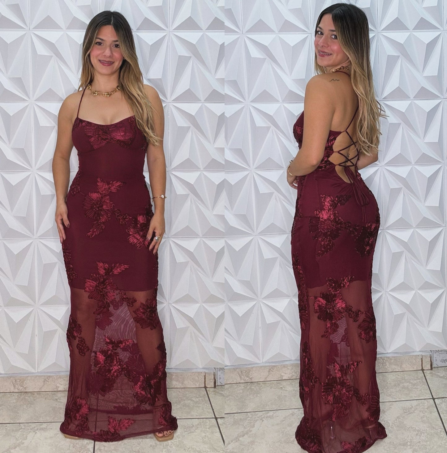 Vestido Nayeli Borgoña