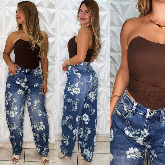 Flower Barrel Jean