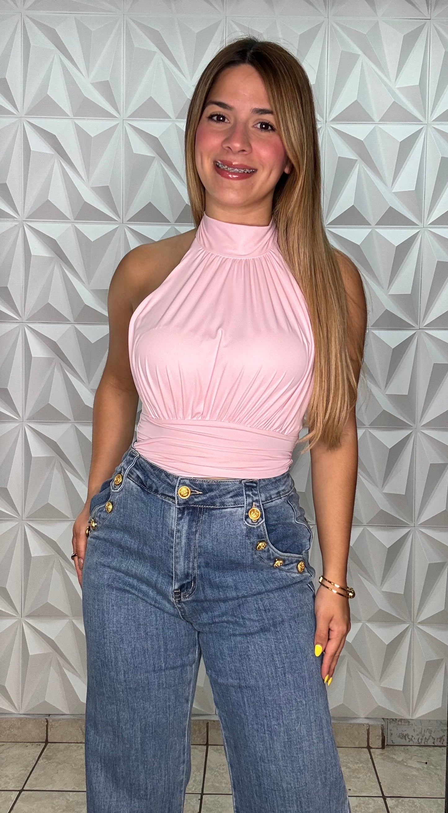 Vel Pink Top