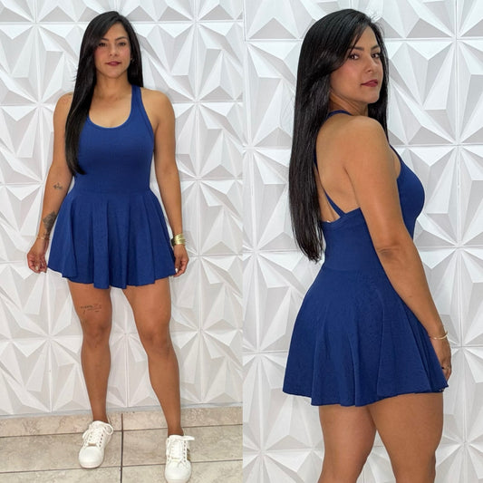 Deiny Dress with Short Blue